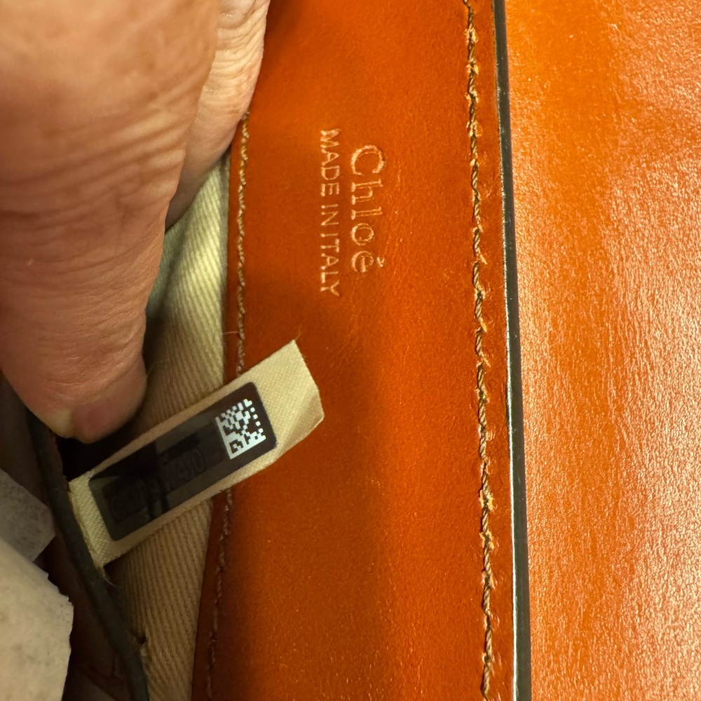 Men's Orange Leather Bag